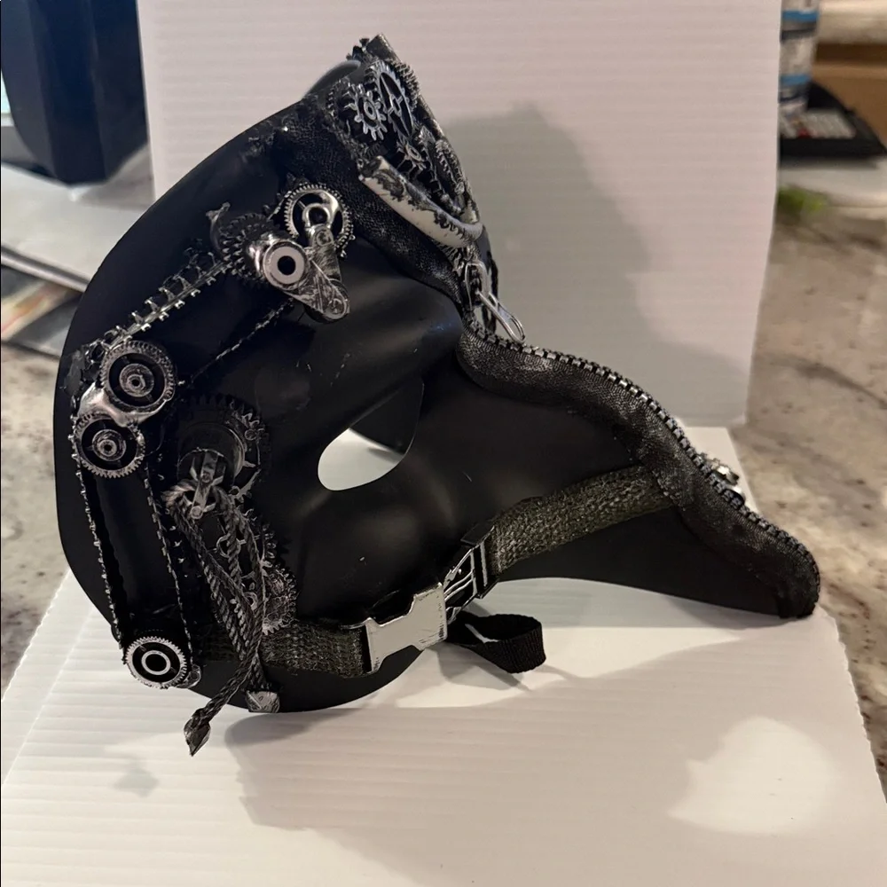 Black Steampunk Leather Mask Bag - Unbranded